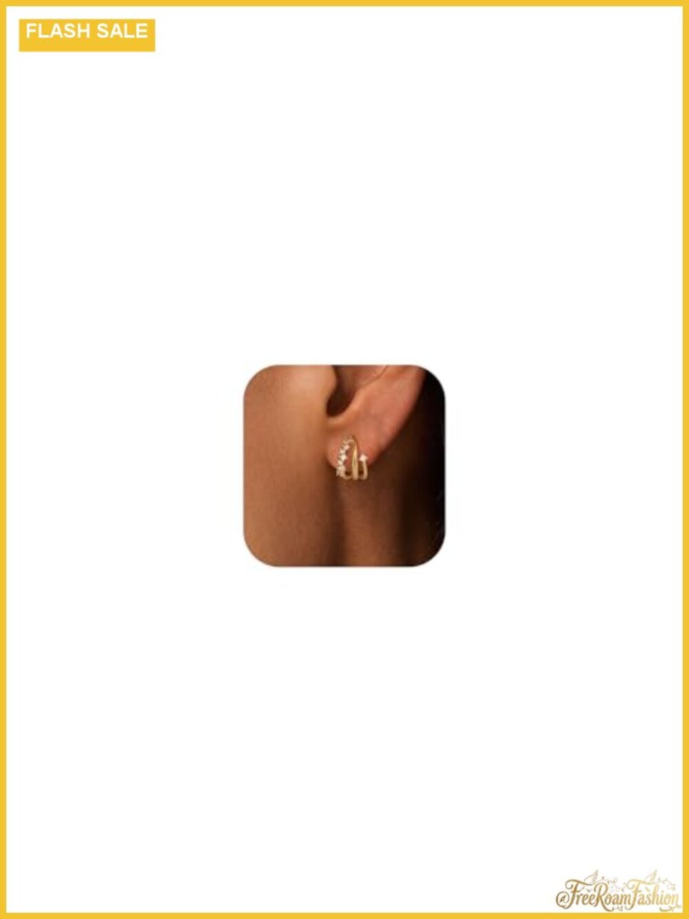 14K Gold Plated Triple Huggie Earrings Hypoallergenic Dainty Small Hoop Stud